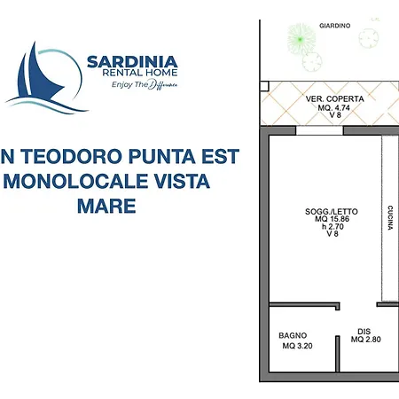 San Teodoro Punta Est Monolocale Vista Mare * Capo Coda Cavallo